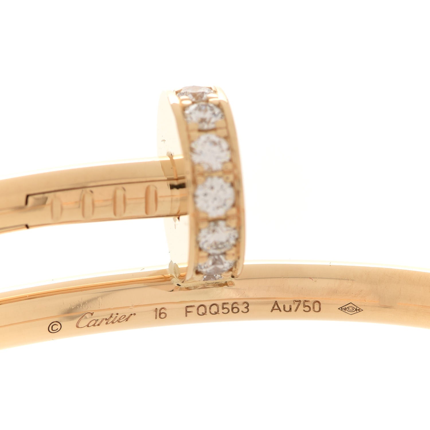 Cartier 18K Yellow Gold Diamond Juste Un Clou Bracelet 16 4 of 5