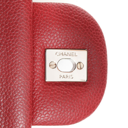 Chanel Caviar Jumbo Double Flap Dark Red 9 of 9