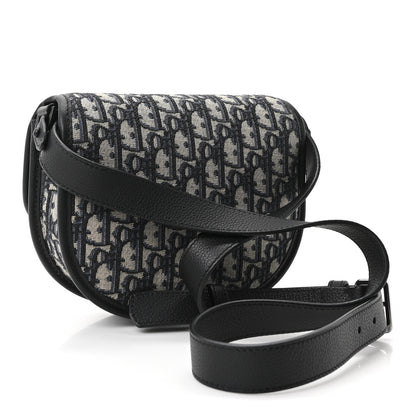 Christian Dior Oblique Grained Calfskin Mini Gallop Bag With Strap Black Beige 3 of 10