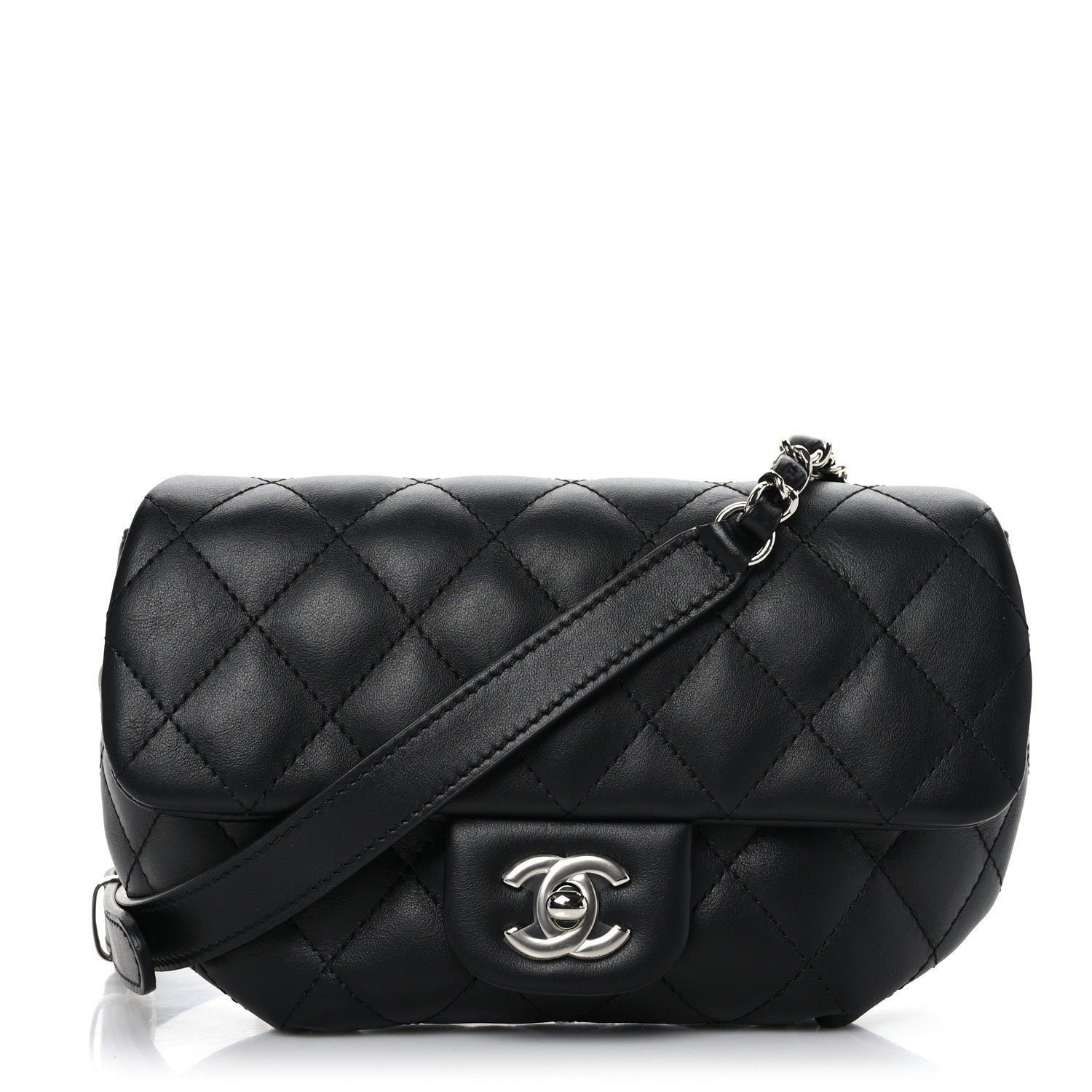 Chanel Calfskin Quilted CC Uniform Flap Belt Bag Black 1 of 8