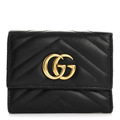 Gucci Calfskin Matelasse GG Marmont Wallet Black 1 of 12