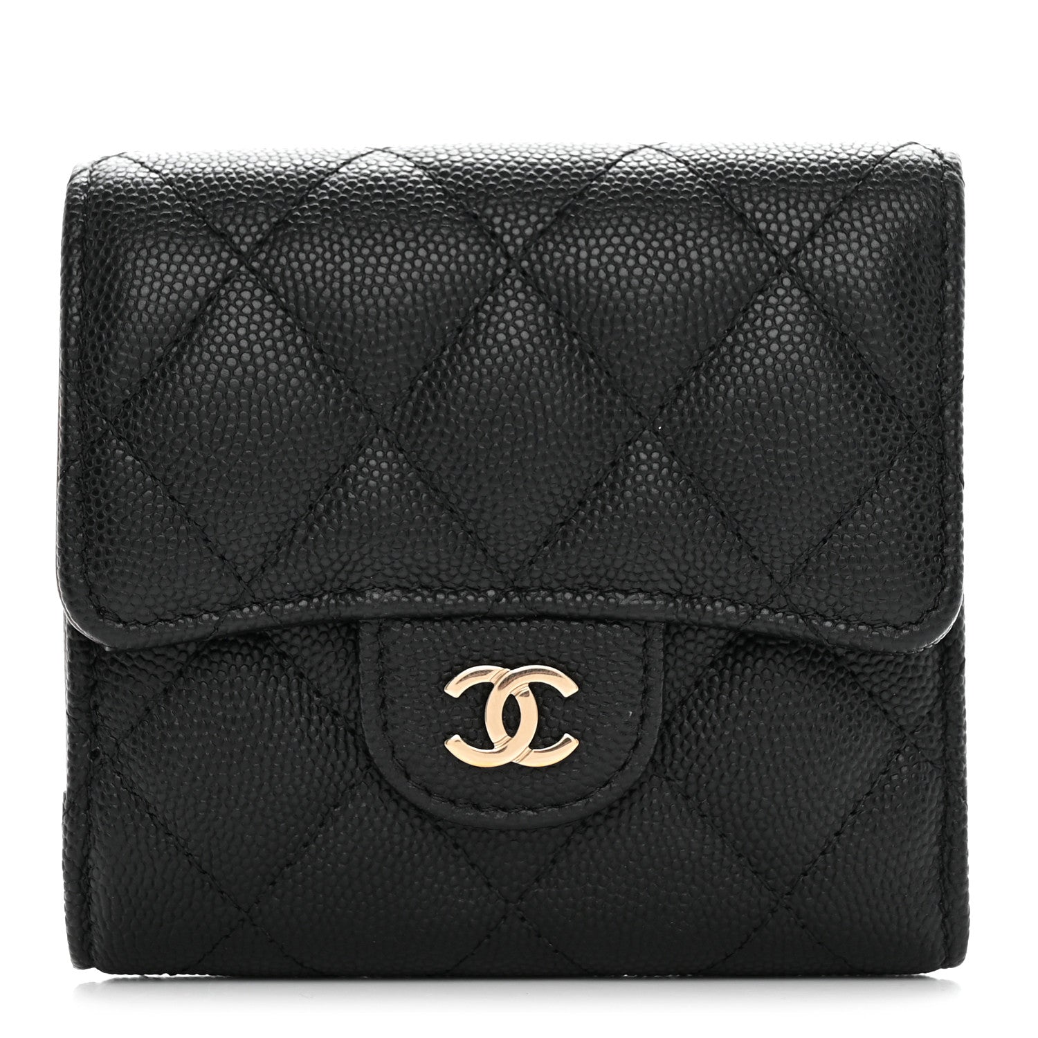 Chanel Caviar Quilted Compact Flap Wallet Black 1 of 11