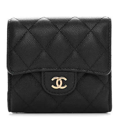 Chanel Caviar Quilted Compact Flap Wallet Black 1 of 11