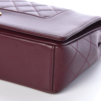 Chanel Sheepskin Quilted Vintage Mademoiselle Flap Dark Red 10 of 10