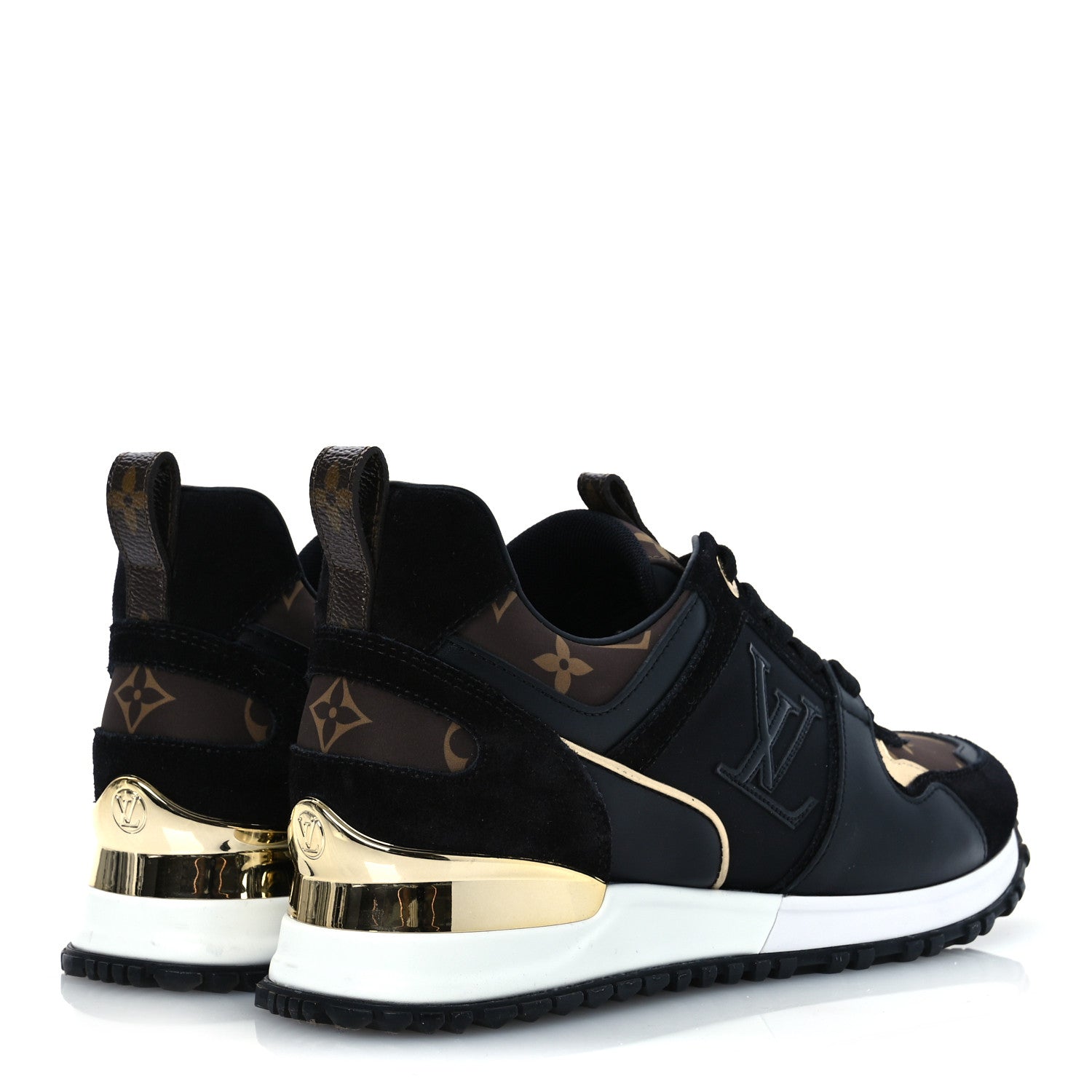 Louis Vuitton Suede Monogram Run Away Sneakers 36.5 Black 5 of 10