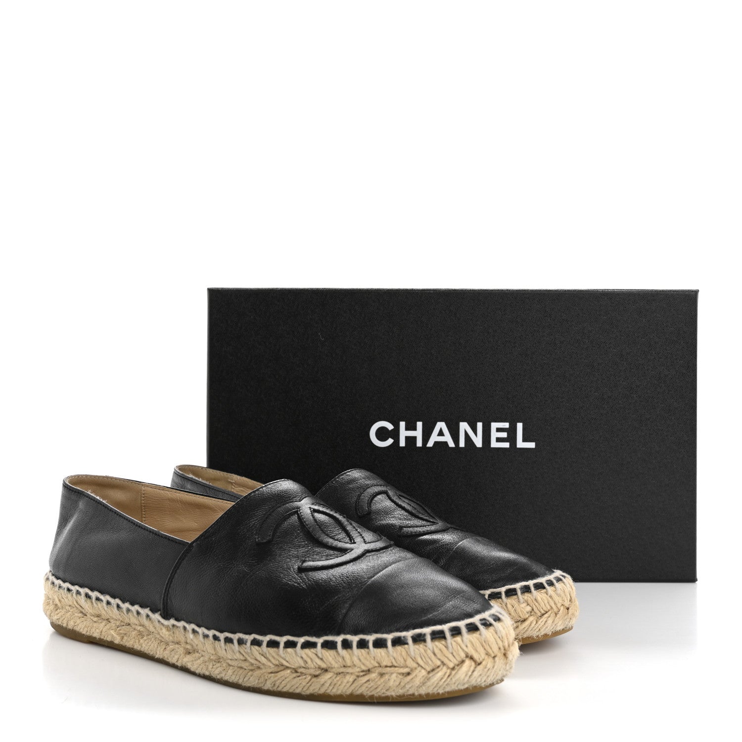 Chanel Lambskin CC Espadrilles 37 Black 13 of 13