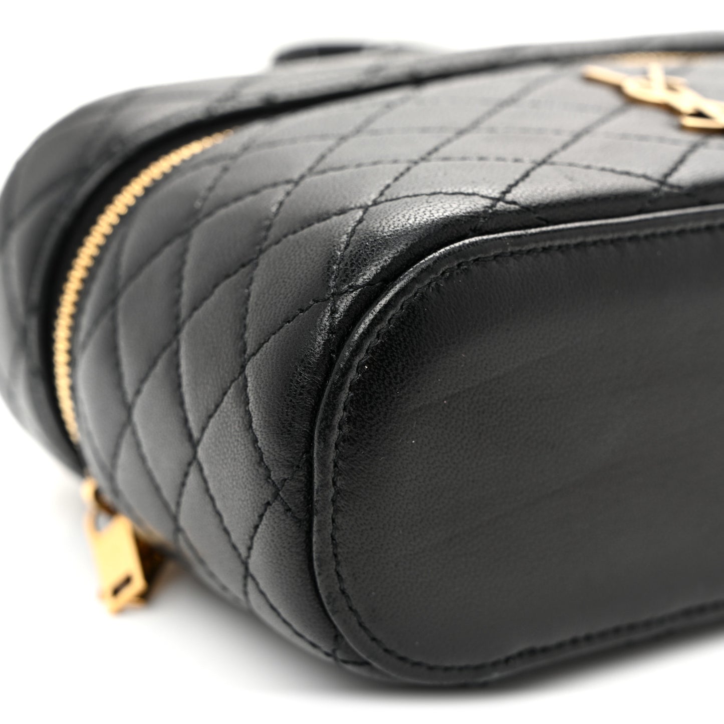 Lambskin Quilted Mini Gaby Vanity Case Black