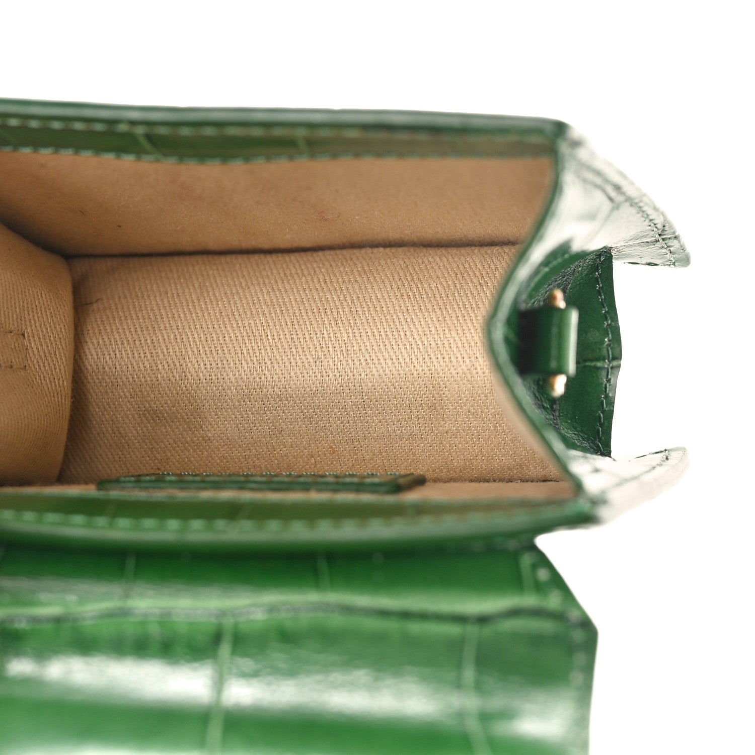Jacquemus Calfskin Crocodile Embossed Le Chiquito Green 1445346