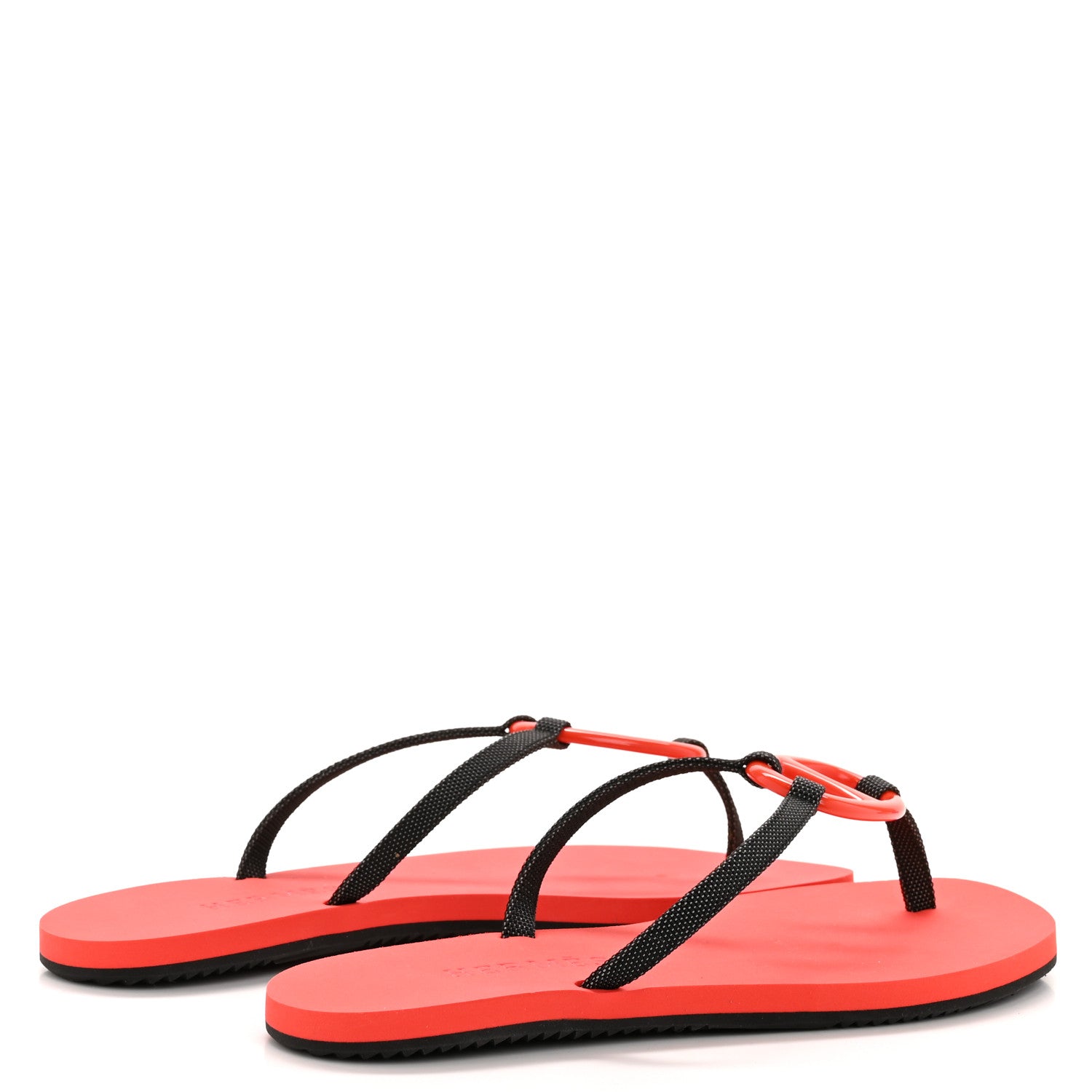 Hermes Canvas Acetate Kala Nera Sandals 36.5 Carbone Cornaline 5 of 11