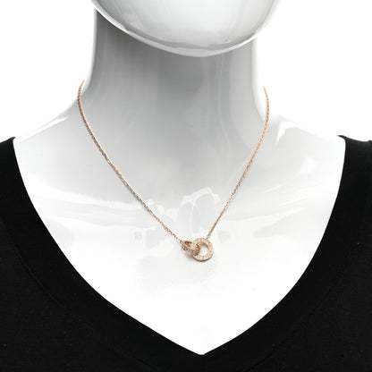 Cartier 18K Pink Gold Diamond Interlocking LOVE Paved Necklace 2 of 4