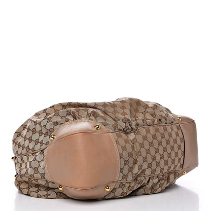 Gucci Monogram Large Jockey Hobo Beige 4 of 16