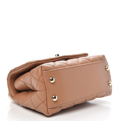 Chanel Caviar Lizard Embossed Quilted Extra Mini Coco Handle Flap Brown 4 of 10