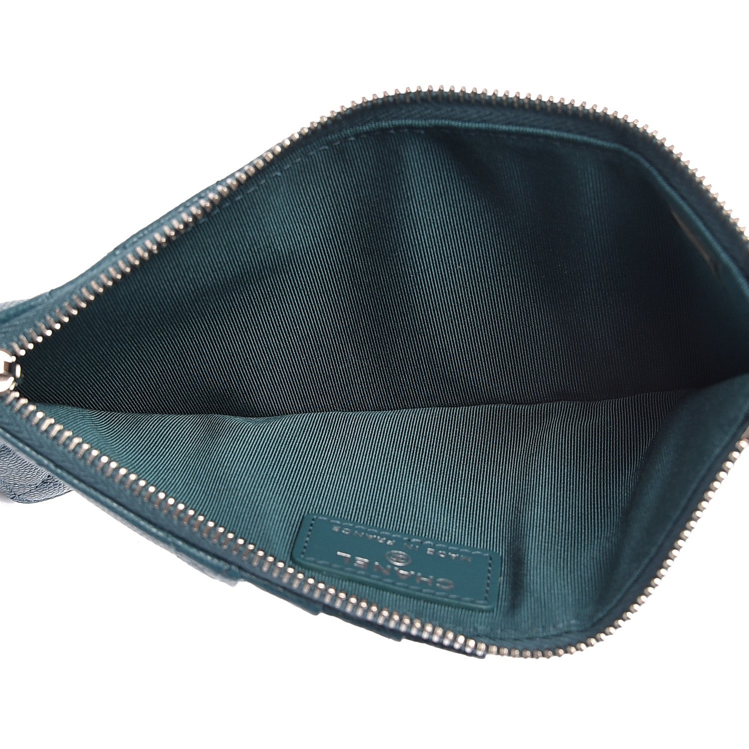 Chanel Caviar Quilted Classic Flat Wallet Pouch Dark Turquoise 5 of 8