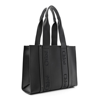 Chloe Calfskin Medium Woody Tote Black 3 of 12
