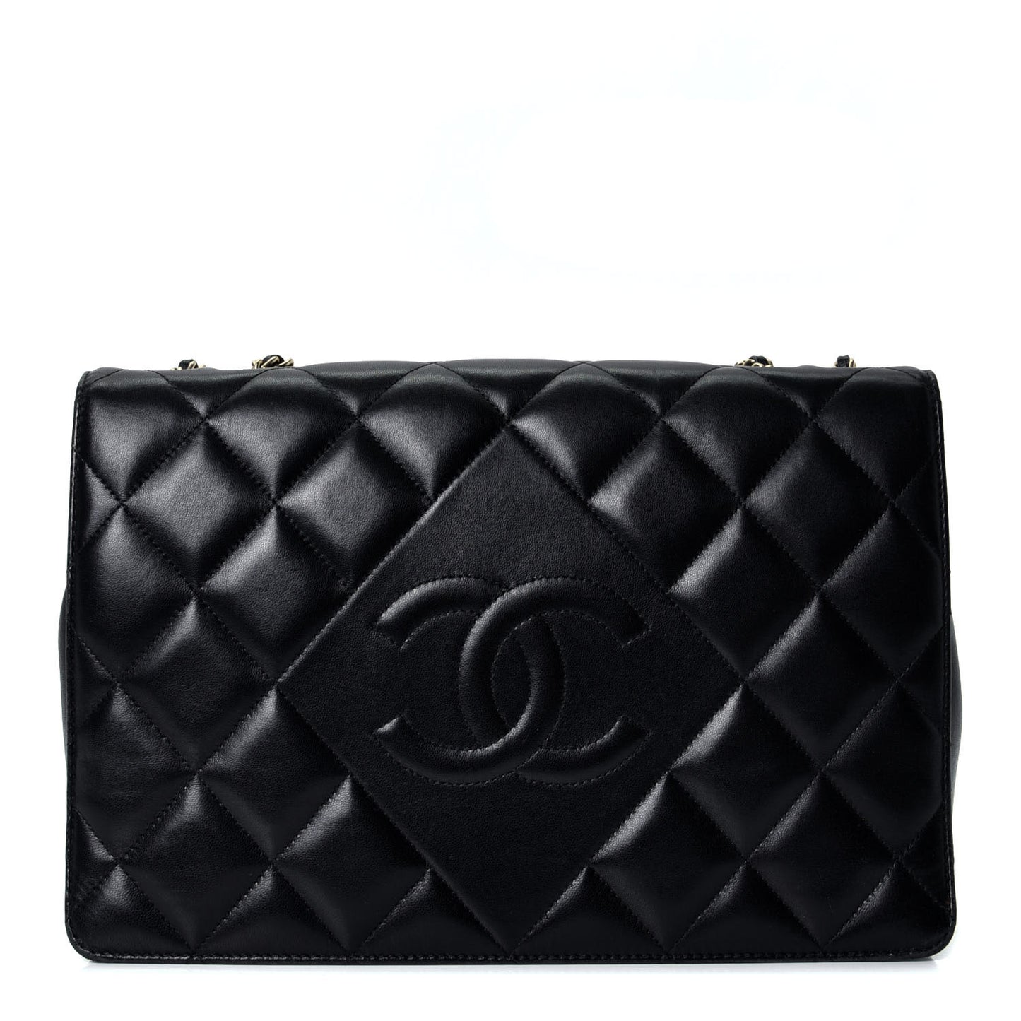 Lambskin Quilted Medium Diamond CC Flap Black