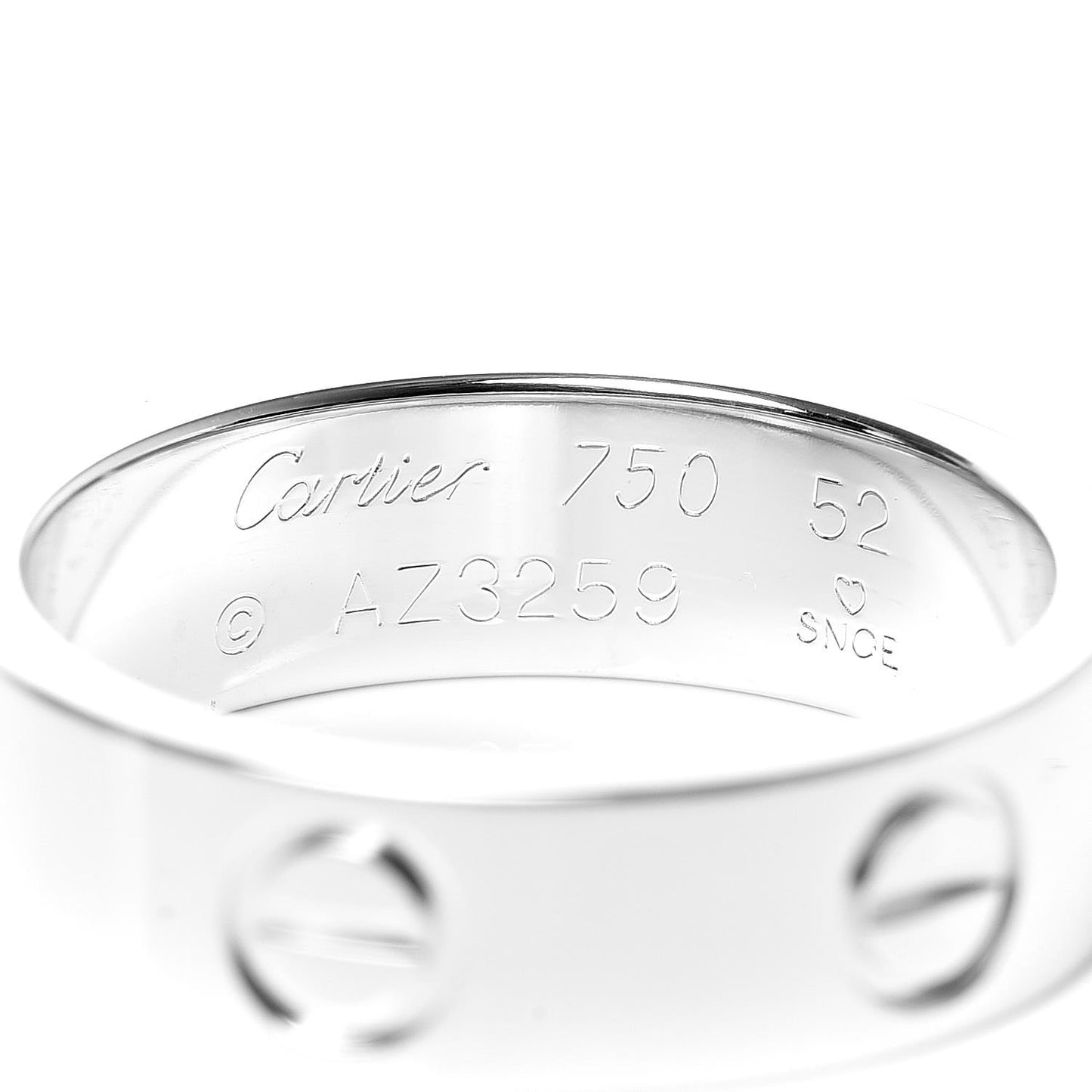 18K White Gold 5.5mm LOVE Ring 52 6