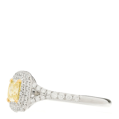 Tiffany Platinum 18K Yellow Gold Fancy Intense Yellow Diamond .75ct Soleste Engagement Ring 54 7 3 of 7