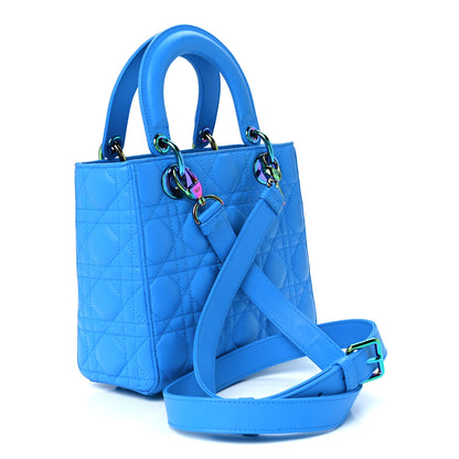 Christian Dior Lambskin Cannage Small Lady Dior Bright Blue 3 of 11