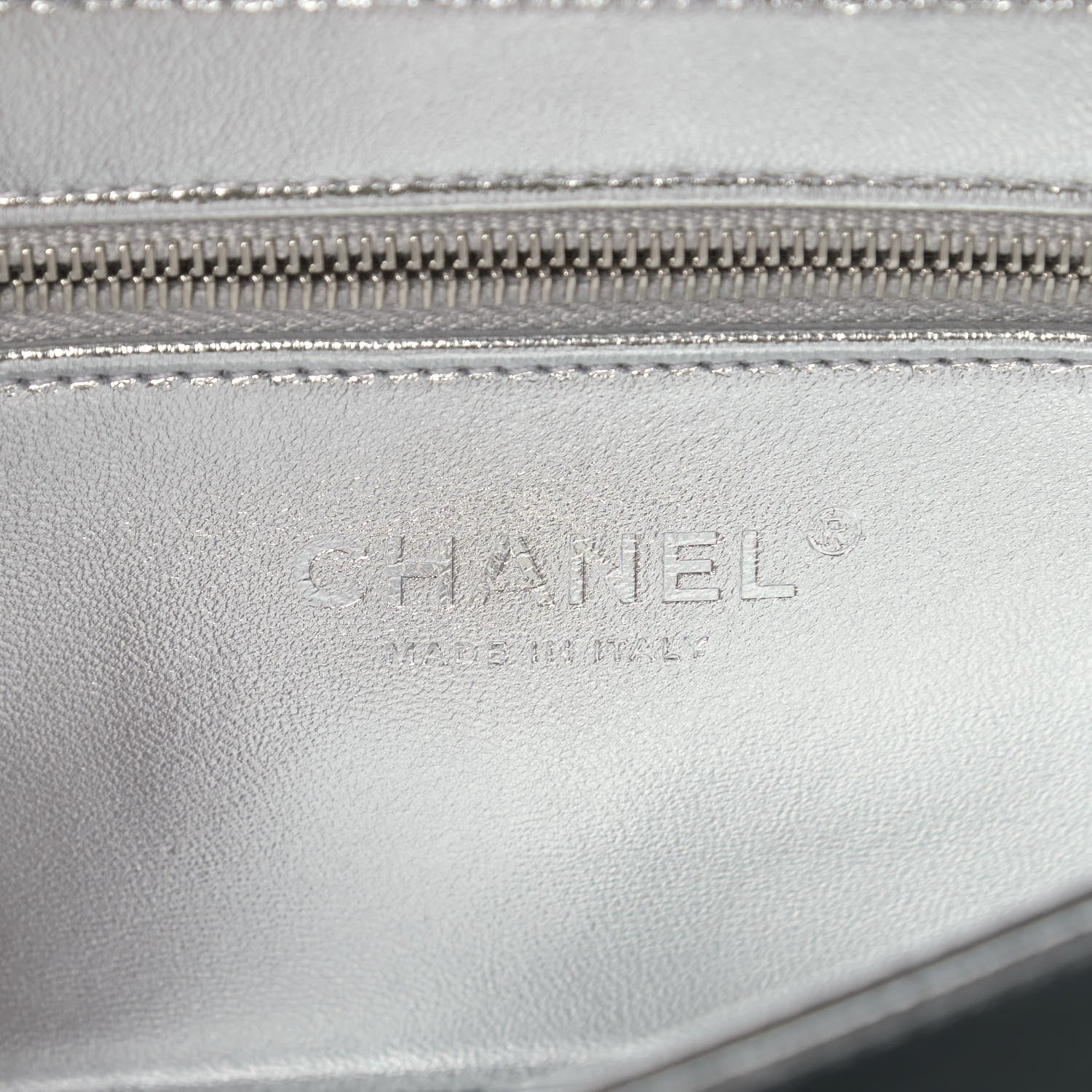 Chanel Hammered Metallic Calfskin Quilted Flap Silver 6 of 9