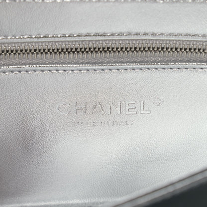 Chanel Hammered Metallic Calfskin Quilted Flap Silver 6 of 9