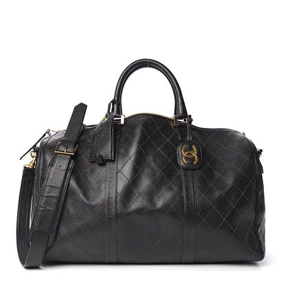 Chanel Calfskin Stitched Duffel Bag Black 1 of 10