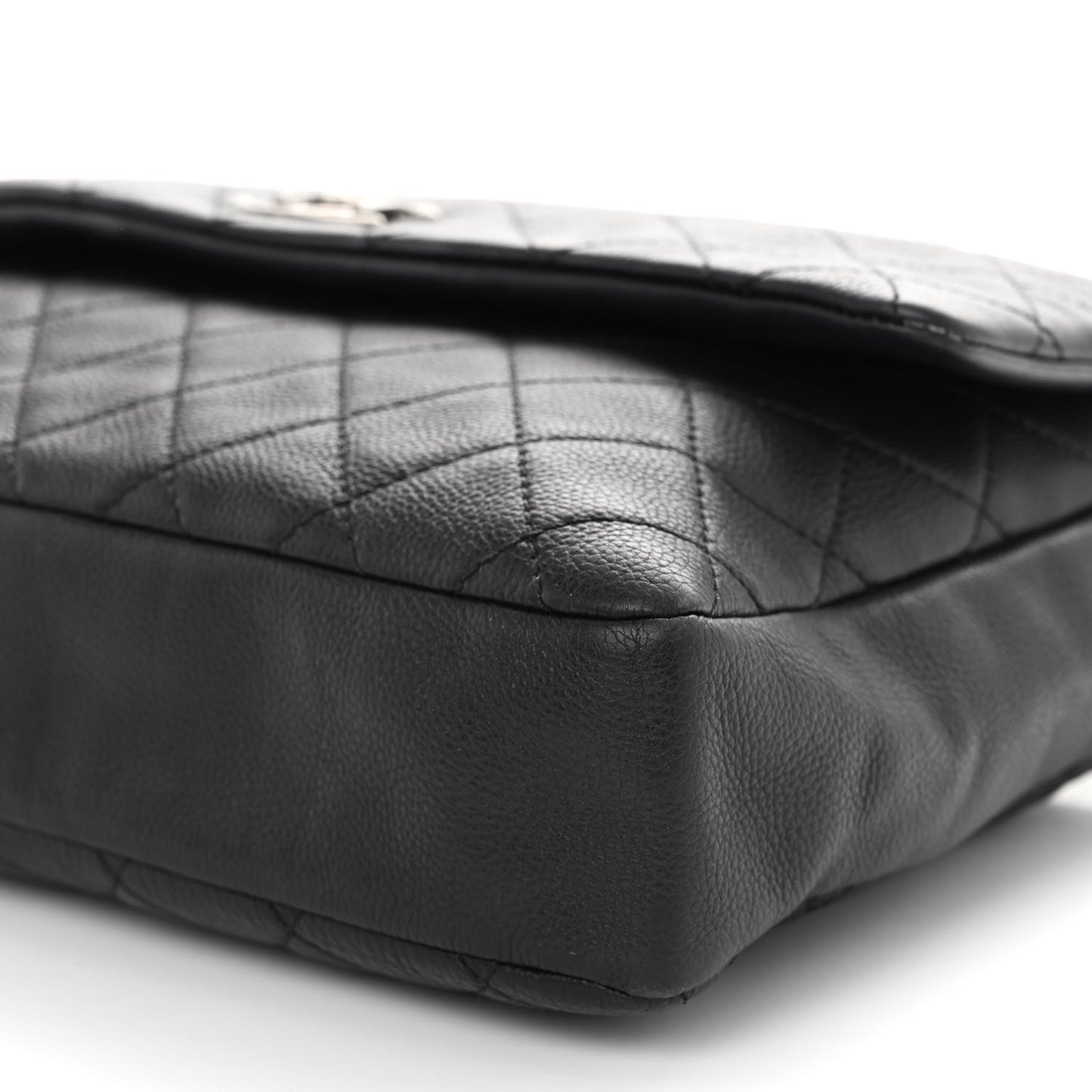 Calfskin Quilted Couture Messenger Black