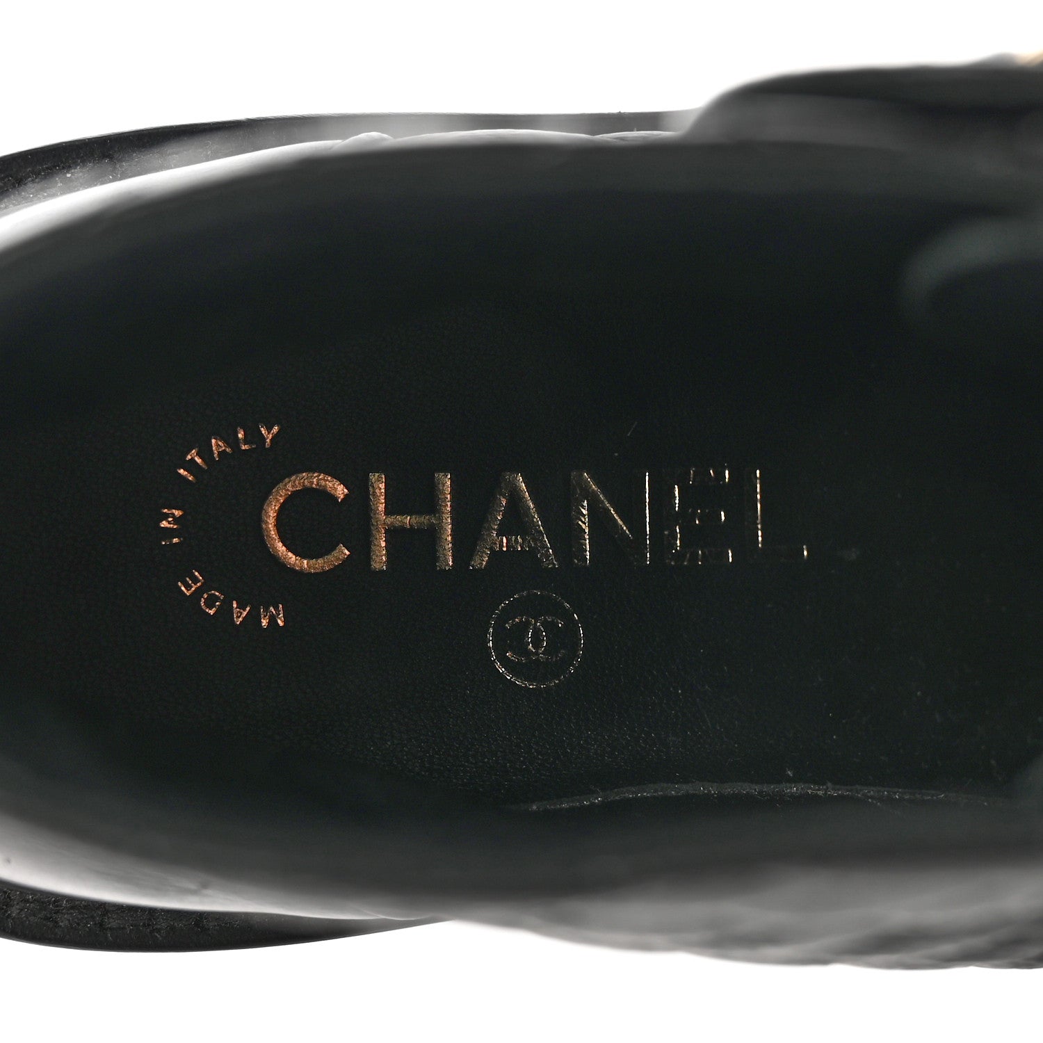 Chanel Shiny Goatskin Calfskin Quilted Lace Up Combat Boots 37 Black 7 of 11