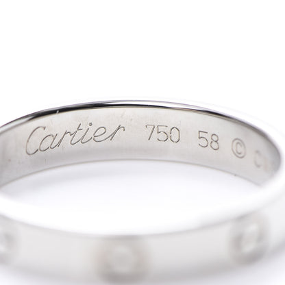Cartier 18K White Gold 3.5mm LOVE Wedding Band Ring 58 8.25 4 of 5