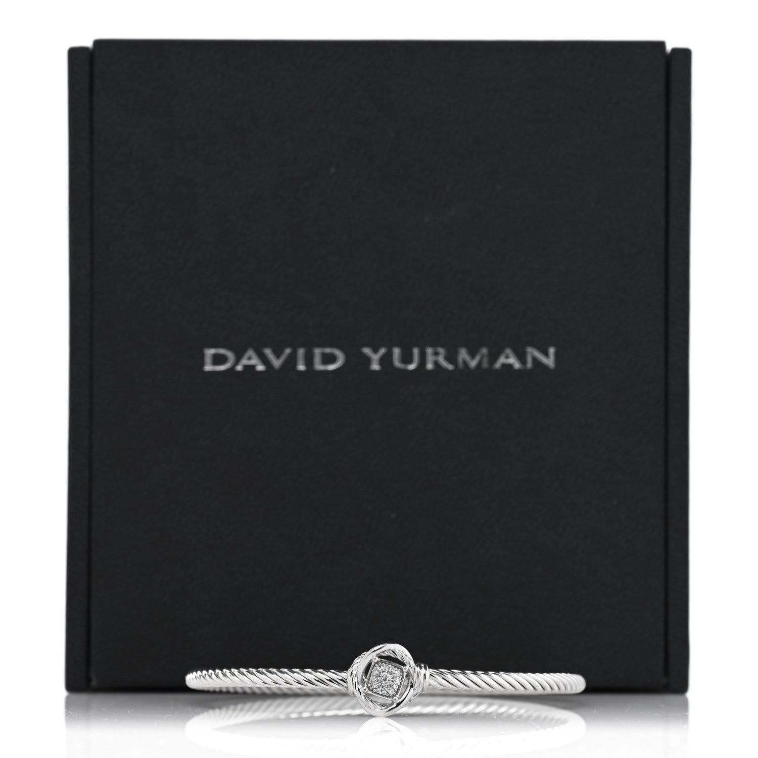 David Yurman Sterling Silver Diamond 3mm Infinity Bracelet 4 of 4