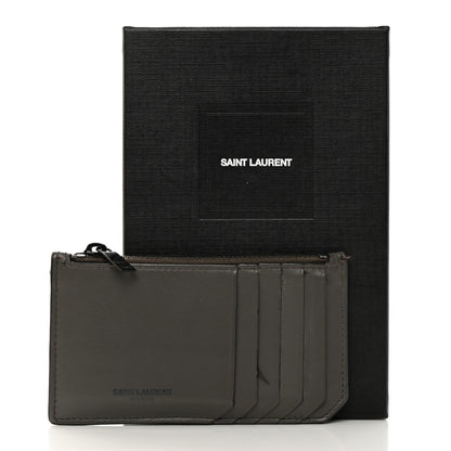 Saint Laurent Calfskin 5 Fragments Zip Pouch Card Holder Fog 10 of 10