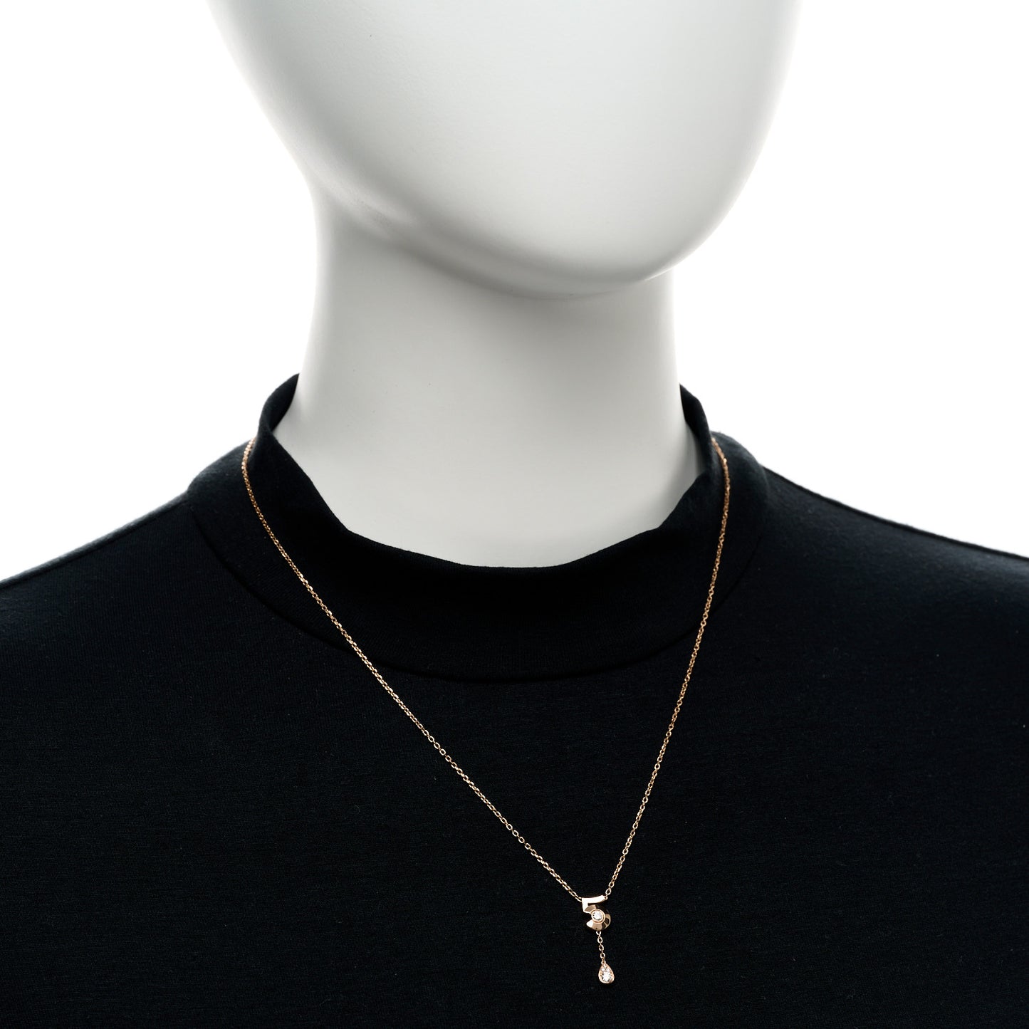 18K Beige Gold Diamond Eternal No 5 Necklace