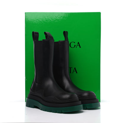 Bottega Veneta Calfskin The Tire Chelsea Boots 37 Black Green 15 of 15