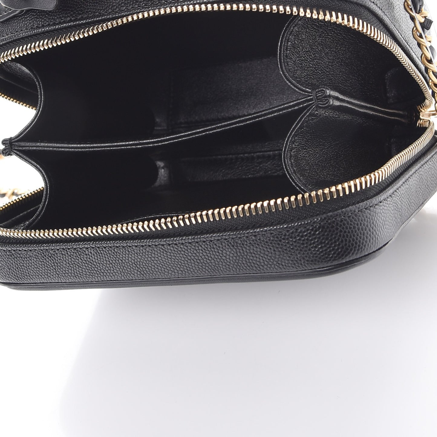 Caviar Quilted Small CC Filigree Vanity Case Black