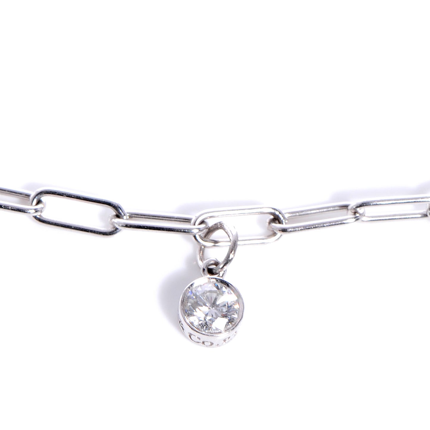 Platinum Diamond Swing Charm Bracelet