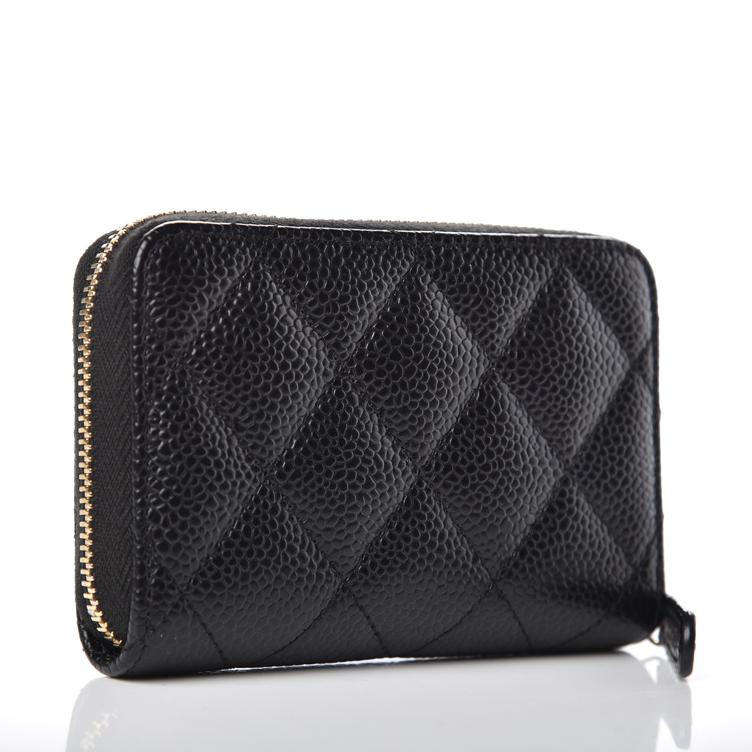 Chanel Caviar Quilted Zip Coin Purse Black 3 of 8
