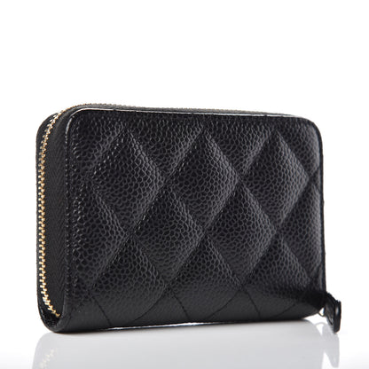 Chanel Caviar Quilted Zip Coin Purse Black 3 of 8