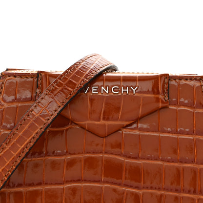 Givenchy Calfskin Crocodile Embossed Nano Antigona Tan 8 of 11