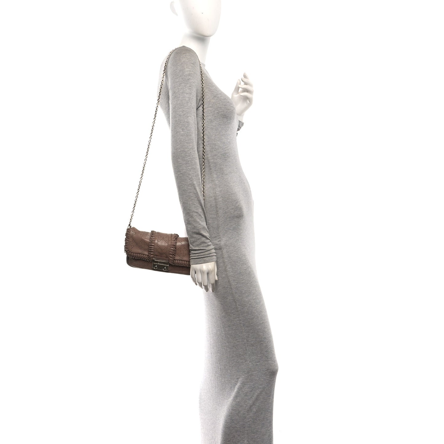 Lambskin Cannage Ruffle New Lock Flap Beige