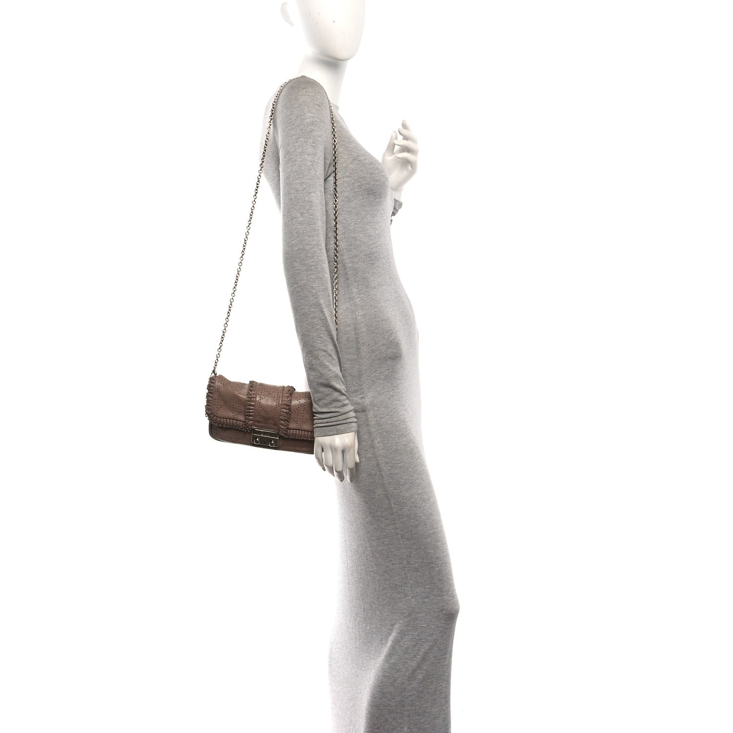 Christian Dior Lambskin Cannage Ruffle New Lock Flap Beige 2 of 10