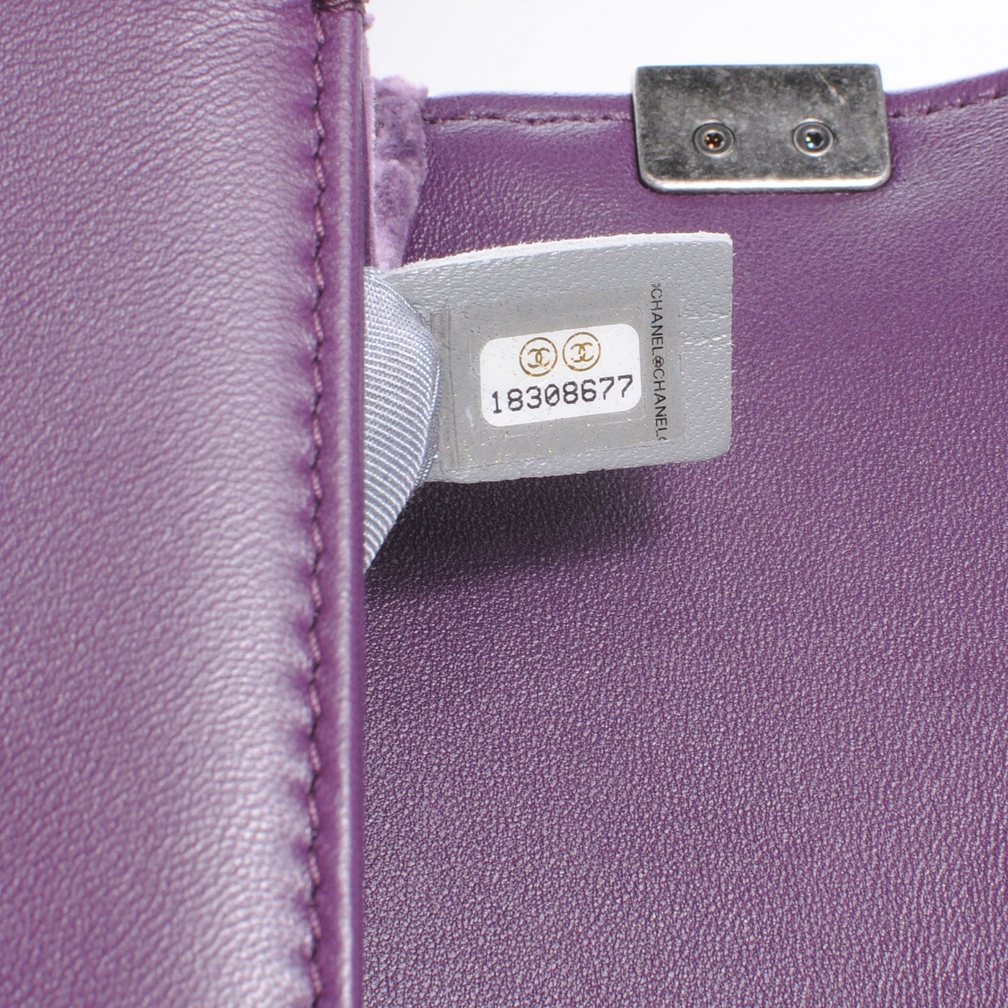 Velvet Quilted Small Boy Flap Purple