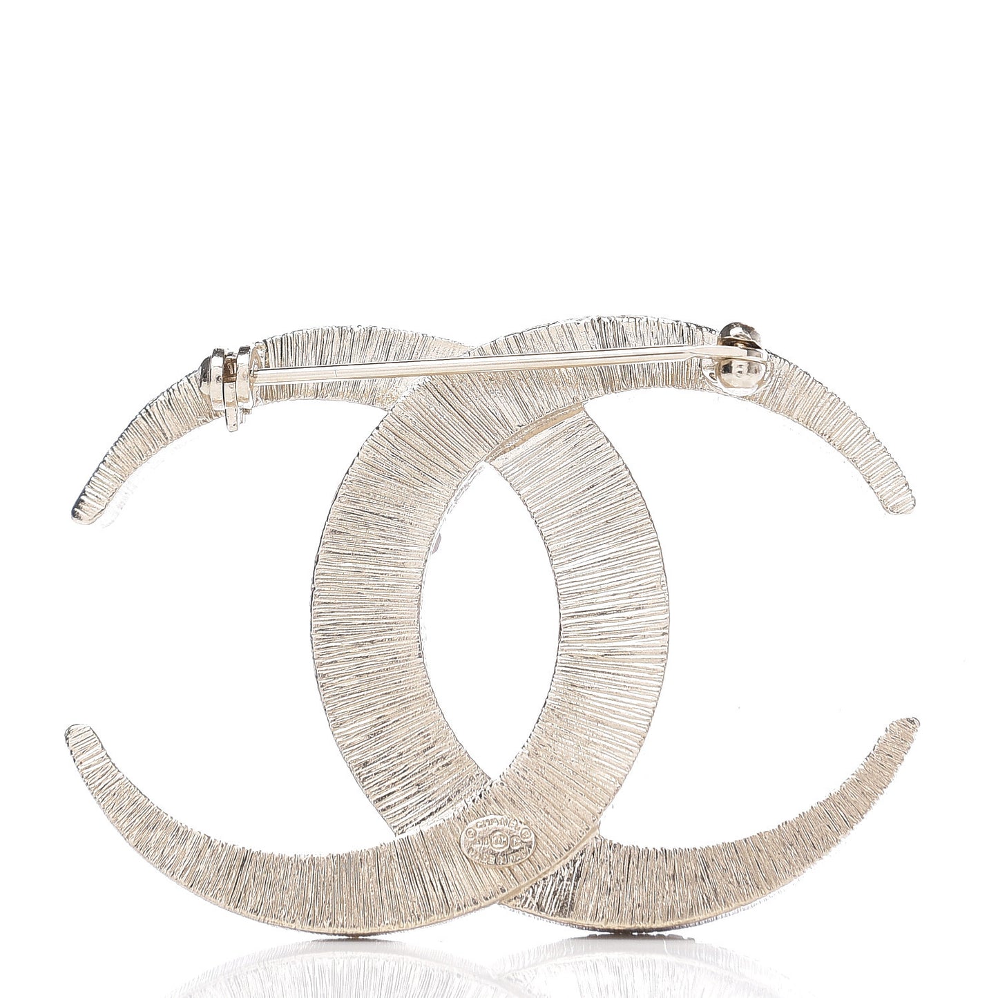 Baguette Crystal Dubai CC Brooch Gold