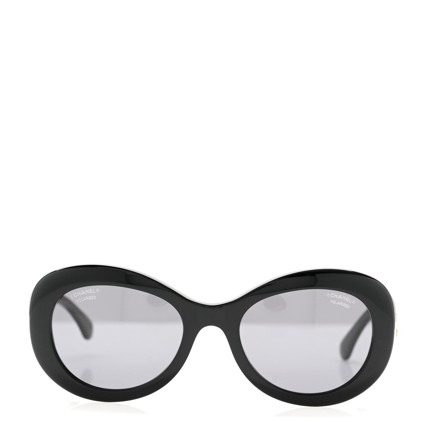 Acetate Polarized Oval CC Sunglasses 5469-B-A Black