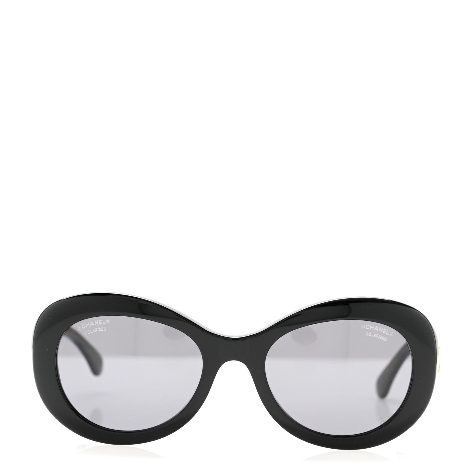 Chanel Acetate Polarized Oval CC Sunglasses 5469-B-A Black 2 of 8