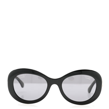 Chanel Acetate Polarized Oval CC Sunglasses 5469-B-A Black 2 of 8