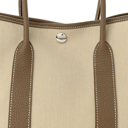 Hermes Toile Garden Party 30 TPM Tote Beton Etoupe 7 of 9