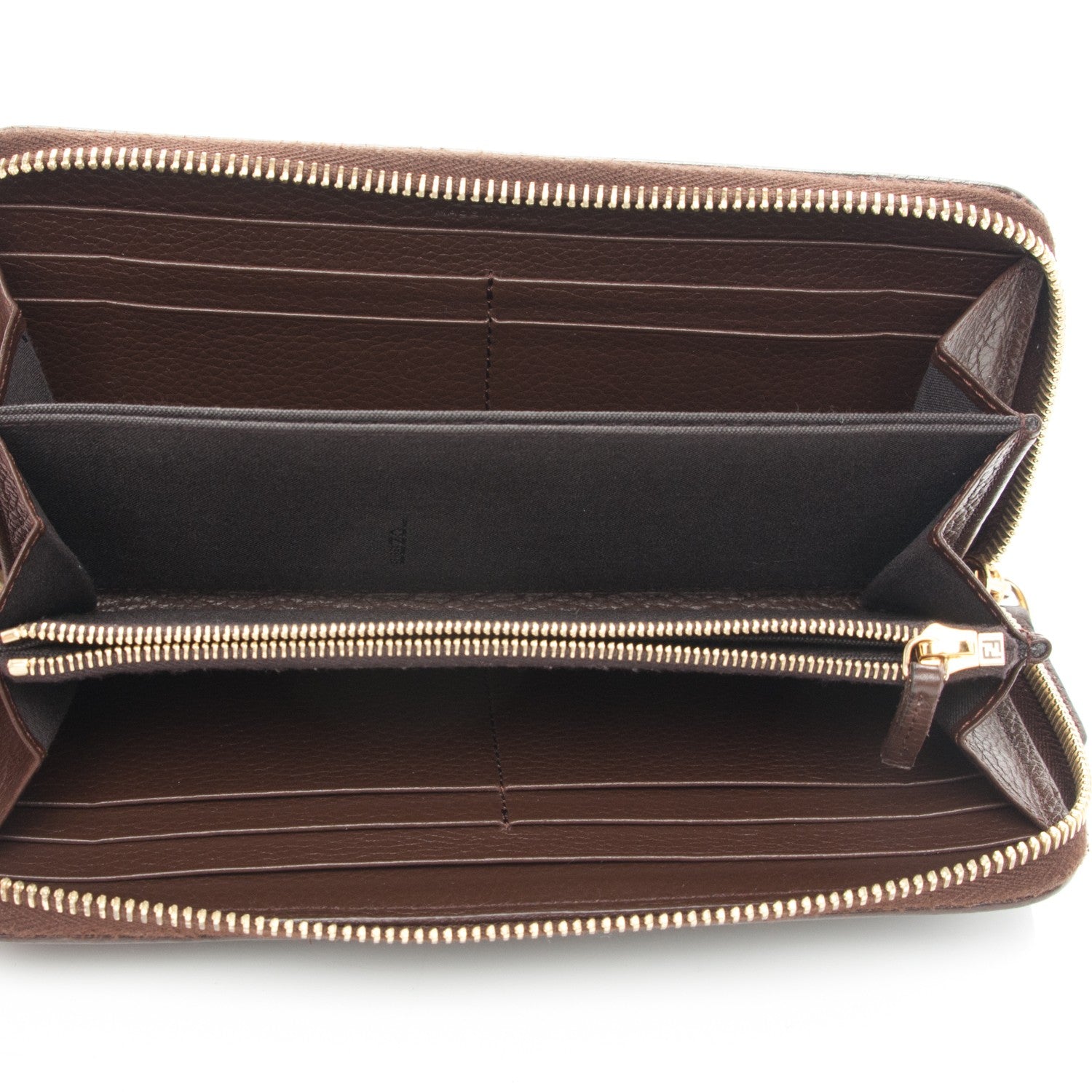 Fendi Zucca Vitello Artic Zip Around Wallet Tobacco Castagna 5 of 7