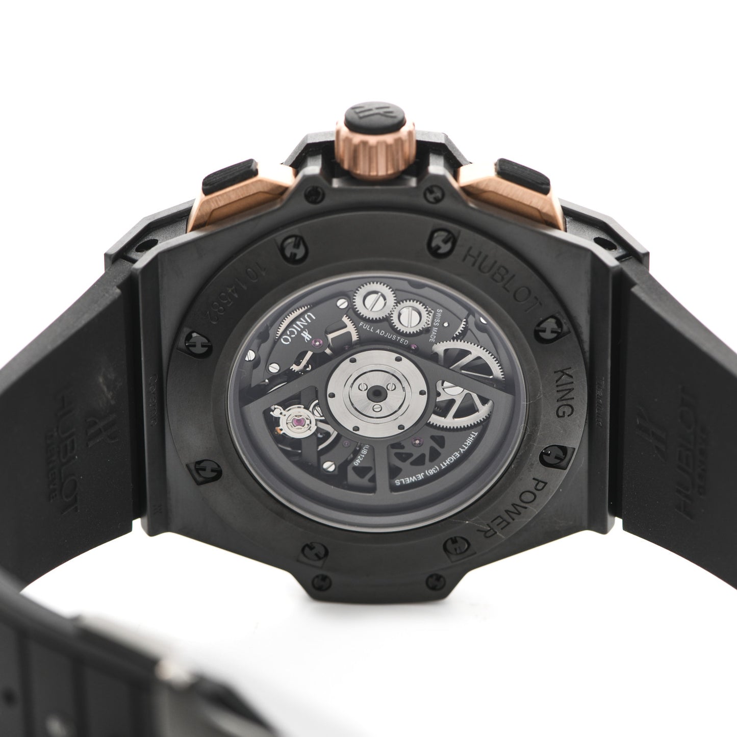 18K Rose Gold Ceramic Rubber 48mm Big Bang King Power Chronograph Automatic Watch Black 701.CO.0180.RX