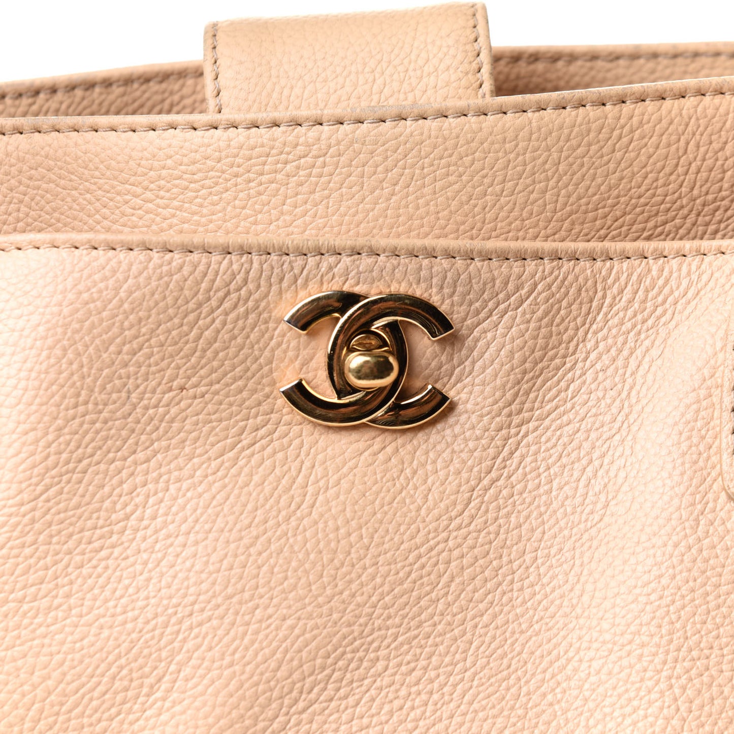 Calfskin Cerf Executive Shopper Tote Beige