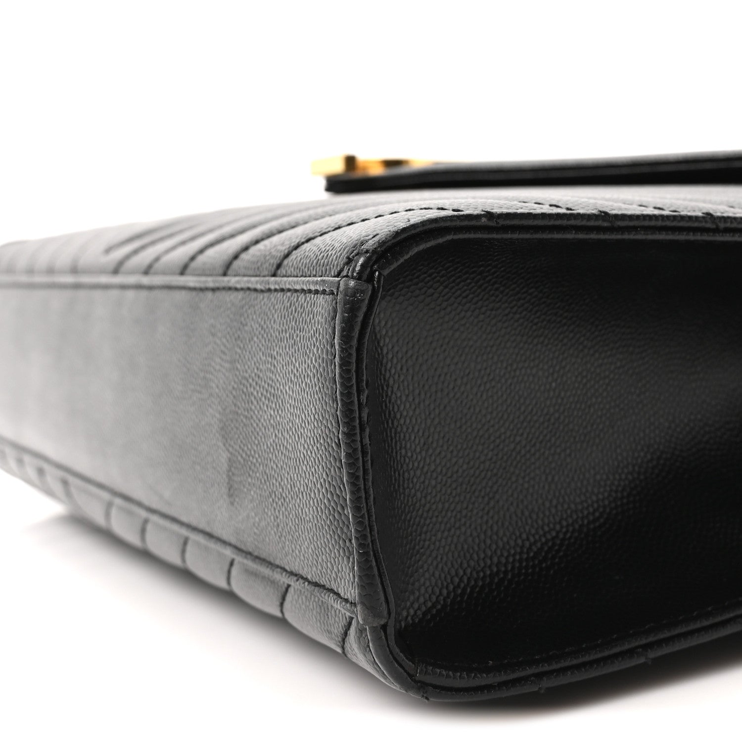 Saint Laurent Grain De Poudre Textured Mixed Matelasse Large Triquilt Monogram Satchel Black 10 of 10