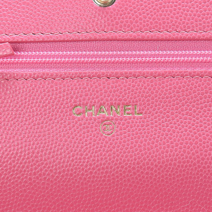 Chanel Caviar Quilted Wallet on Chain WOC Pink 6 of 9
